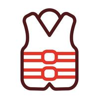 Life Jacket Thick Line Two Color Icons For Personal And Commercial Use. vector