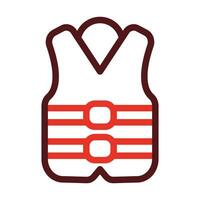 Life Jacket Thick Line Two Color Icons For Personal And Commercial Use. vector