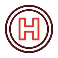 Helipad Thick Line Two Color Icons For Personal And Commercial Use. vector