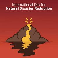 illustration vector graphic of volcano erupts with hot lava, perfect for international day, natural disaster reduction, celebrate, greeting card, etc.