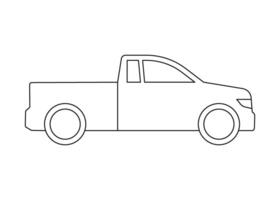 Car pickup transport model coloring line icon. Own passenger transport, automobile for travel. Vector sign outline illustration