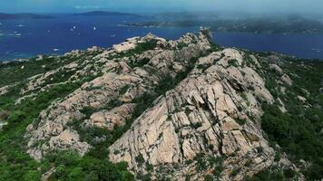 Aerial orbiting zoom view of Capo D'Orso in Sardinia video