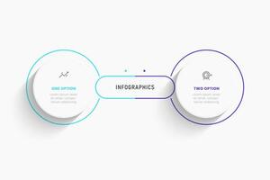 Vector Infographic label design template with icons and 2 options or steps. Can be used for process diagram, presentations, workflow layout, banner, flow chart, info graph.