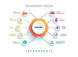 Infographic template for business framework vision 10 processes ,Modern step timeline diagram, procedure concept, with 10 options, steps or processes. vector