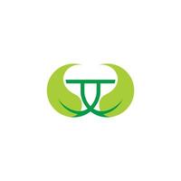 linked leaf geometric colorful nature logo vector