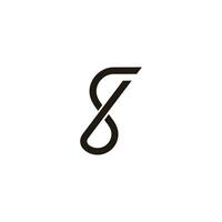 letter sb simple geometric curves infinity symbol logo vector