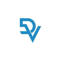 letter dv simple linked overlap logo vector