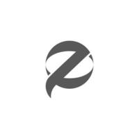 letter z circle round simple line ribbon logo vector