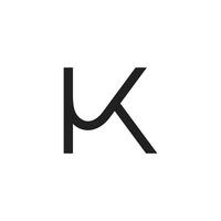 letter k simple loop line geometric logo vector