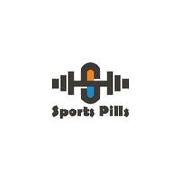 letter s sport medical dumbbell logo vector