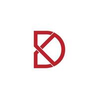 letter dk simple linked line logo vector