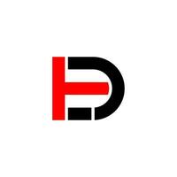 letter td simple geometric line logo vector