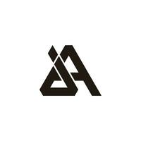 letter ja simple linked triangle geometric line logo vector