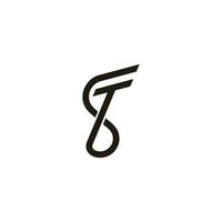 letter st simple loop overlapping design logo vector