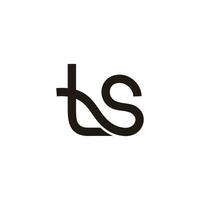 letter ts linked curve line logo vector