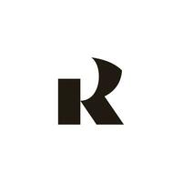 letter r k hair symbol simple geometric logo vector