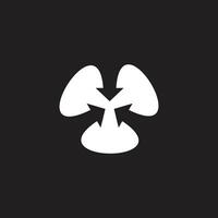 triangle swoosh arrows negative space symbol vector