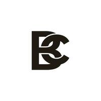 letter bc linked overlap 3d flat logo vector