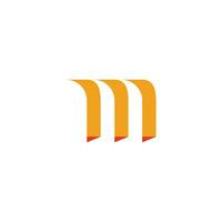 letter m three stripes simple logo vector