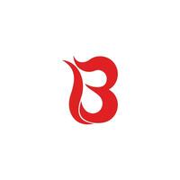 letter lb simple curves red logo vector