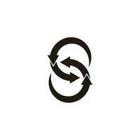 letter s linked rotation arrows geometric logo vector