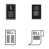 bill paper icon vector