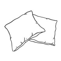 Pillows outline icon. Vector doodle sketch isolated on white background