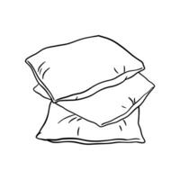 Pillows outline icon. Vector doodle sketch isolated on white background