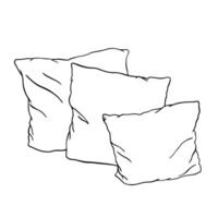 Pillows outline icon. Vector doodle sketch isolated on white background