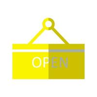 open sign icon, white background. Flat design style. vector EPS 10.