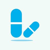 pill medicine icon on gray background. Flat design style. vector EPS 10.