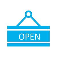 open sign icon, white background. Flat design style. vector EPS 10.