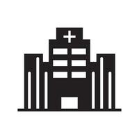 hospital icon, white background. Flat design style. vector EPS 10.