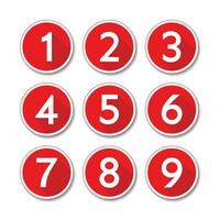 Set of buttons with numbers vector. Number Set vector illustration.