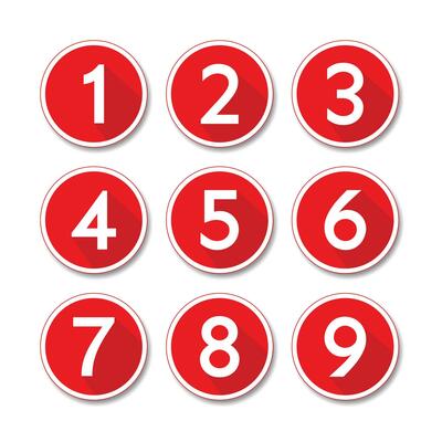 Set of buttons with numbers vector. Number Set vector illustration.