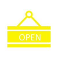 open sign icon, white background. Flat design style. vector EPS 10.