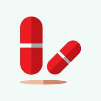 pill medicine icon on gray background. Flat design style. vector EPS 10.