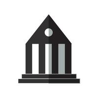 bank icon, white background. Flat design style. vector EPS 10.