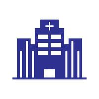 hospital icon, white background. Flat design style. vector EPS 10.