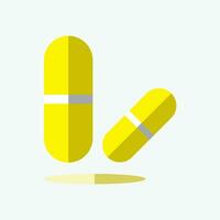 pill medicine icon on gray background. Flat design style. vector EPS 10.