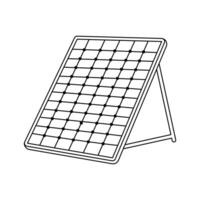 Solar battery doodle icon. Hand drawn solar panel isolated on white background. vector