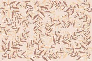 hand drawn leaf pattern background with flat design vector