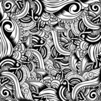 Hand drawn black and white abstract pattern background vector