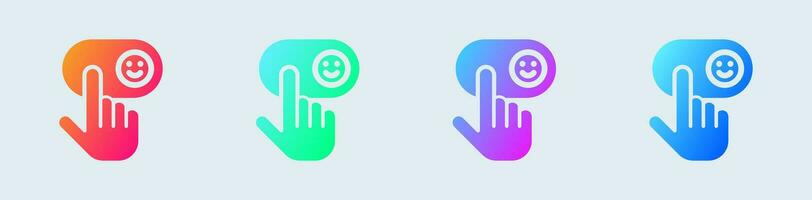 Satisfaction cursor  solid icon in gradient colors. vector