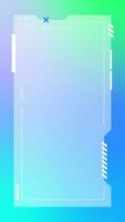 Futuristic vertical gradient background. Social media frame vector illustration.