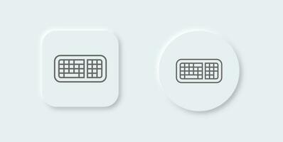 Keyboard line icon in neomorphic design style. Type device signs vector illustration.