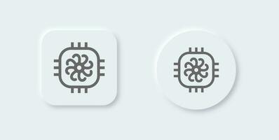 Fan cooler line icon in neomorphic design style. Ventilation signs vector illustration.