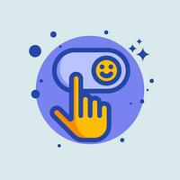 Satisfaction cursor flat illustration. vector