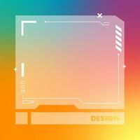 Futuristic square gradient background. Social media frame vector illustration.