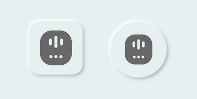 Voice assistant solid icon in neomorphic design style. Smart talk signs vector illustration.